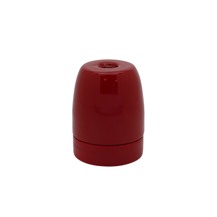 06005 ES Gloss Red Porcelain Lampholder 10mm - ES / Edison Screw / E27, Porcelain, 10mm Thread Entry - Lampfix - Sparks Warehouse