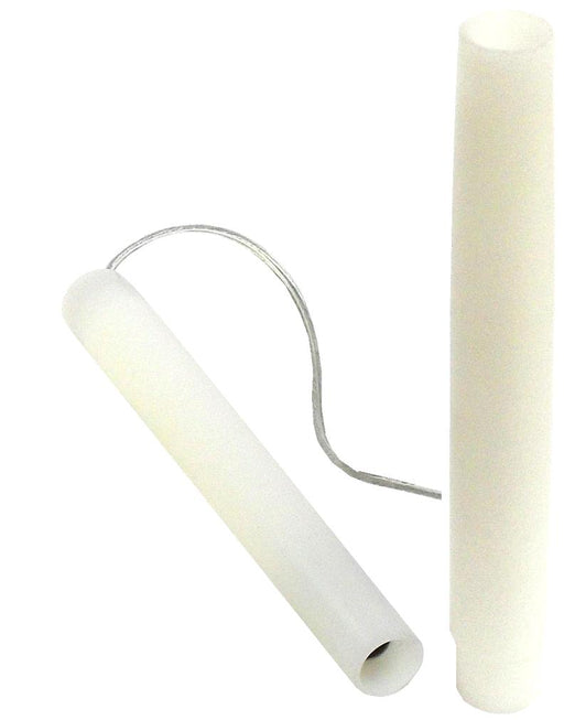 05080 E10 6" French Candle White 10mm Thread Entry - E10, White Plastic, 10mm Thread Entry - Lampfix - Sparks Warehouse