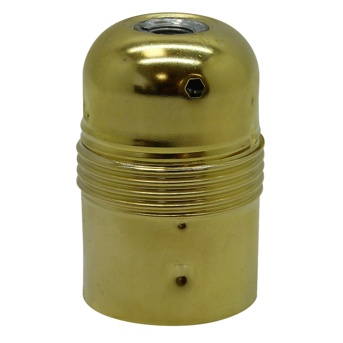 06058 Lampholder 10mm ES Brassed Smooth Skirt - Lampfix - Sparks Warehouse