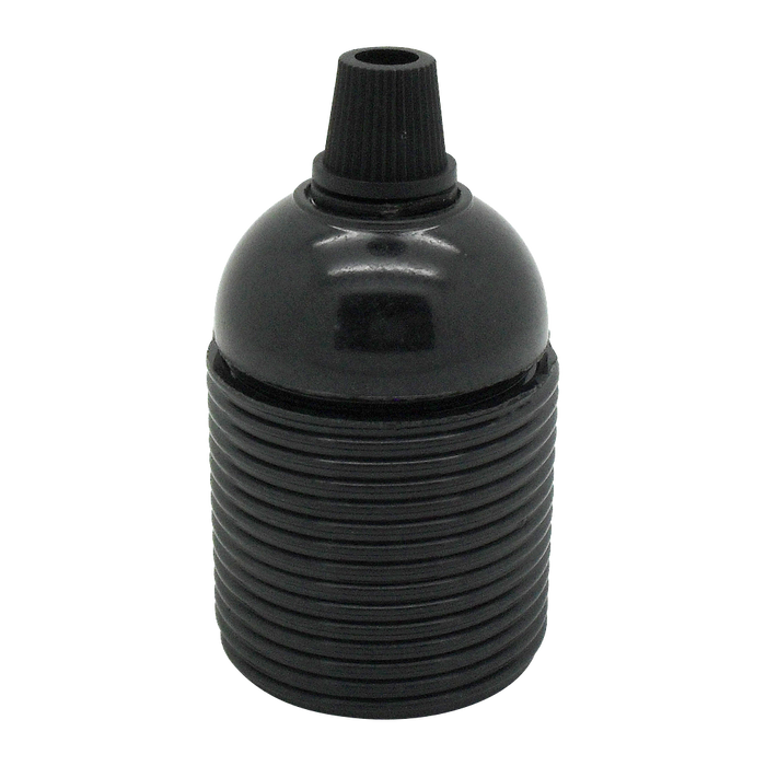 05885 Lampholder Cordgrip ES Threaded Skirt Black - ES / Edison Screw / E27, Black Plastic, Cordgrip - Lampfix - Sparks Warehouse