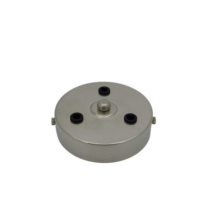 06745 Metalbrite Ceiling Rose Brushed Nickel 100mm Ø 3-hole - Lampfix - Sparks Warehouse