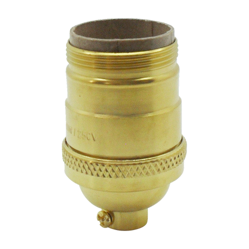 05732 E26 Brass Unswitched Lampholder 10mm (for use in USA) - E26, Brass, 10mm Thread Entry - Lampfix - Sparks Warehouse