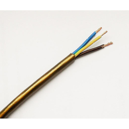 01019 - 2183Y 3 Core 0.5mm Antique Gold Flex - Lampfix - sparks-warehouse