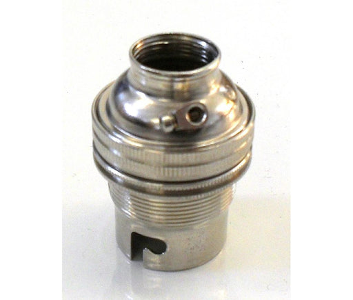 05620 - BC Lampholder ?" Unswitched Bright Nickel - Lampfix - Sparks Warehouse