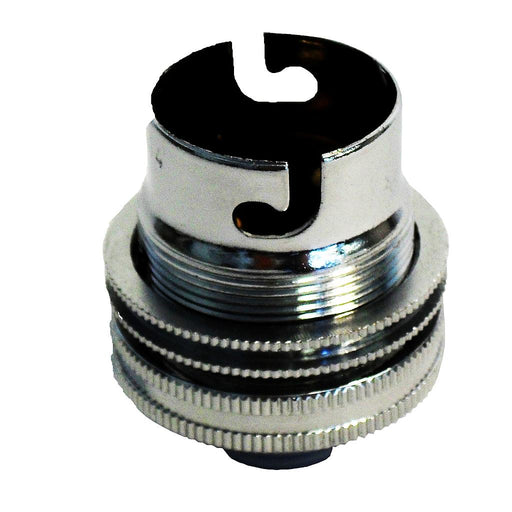 05266 Ecofix BC Lampholder ½" Unswitched Chrome - BC / Bayonet Cap / B22, Chrome, ½" Thread Entry - Lampfix - Sparks Warehouse