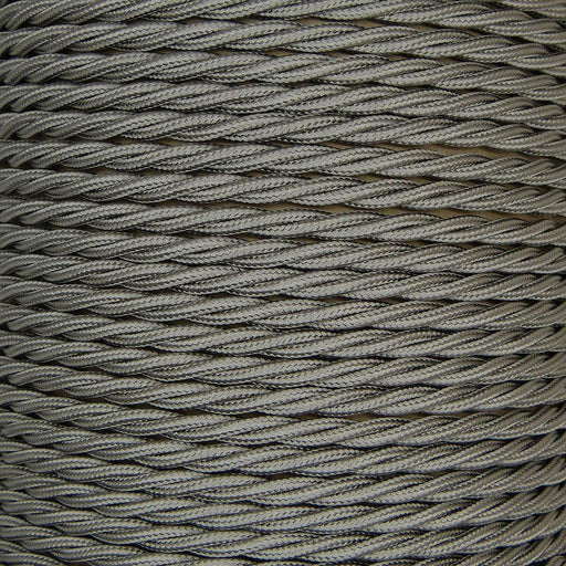01044 T-T Braided Flex 3 core 0.75mm Elephant Grey, per mtr - Lampfix - Sparks Warehouse