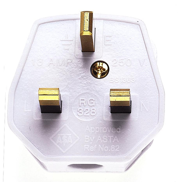 05083 - 13A Plug White Fused 3A Easy cordgrip, quick to wire and nice quality finish. - Lampfix - sparks-warehouse