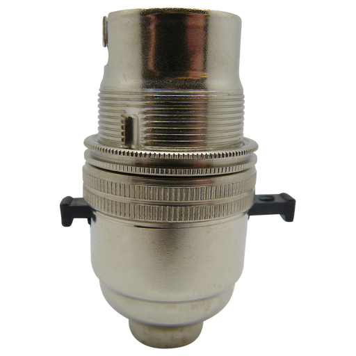 05146 BC Lampholder ½" Switched Bright Nickel - BC / Bayonet Cap / B22, Nickel, ½" Thread Entry - Lampfix - Sparks Warehouse