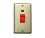 03062 - Cooker Switch 2G Plate + Neon Matt Chrome - Lampfix - Sparks Warehouse