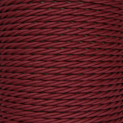 01048 T-T Braided Flex 3 core 0.75mm Burgundy, mtr - Lampfix - Sparks Warehouse