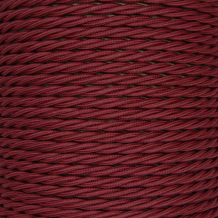 01048 T-T Braided Flex 3 core 0.75mm Burgundy, mtr - Lampfix - Sparks Warehouse