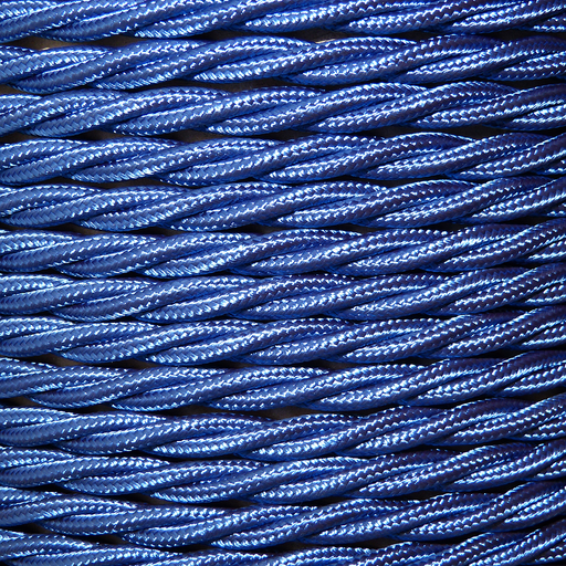 01006 Triple Twisted Braided Flex 3 core 0.75mm Cobalt Blue, mtr - Lampfix - Sparks Warehouse