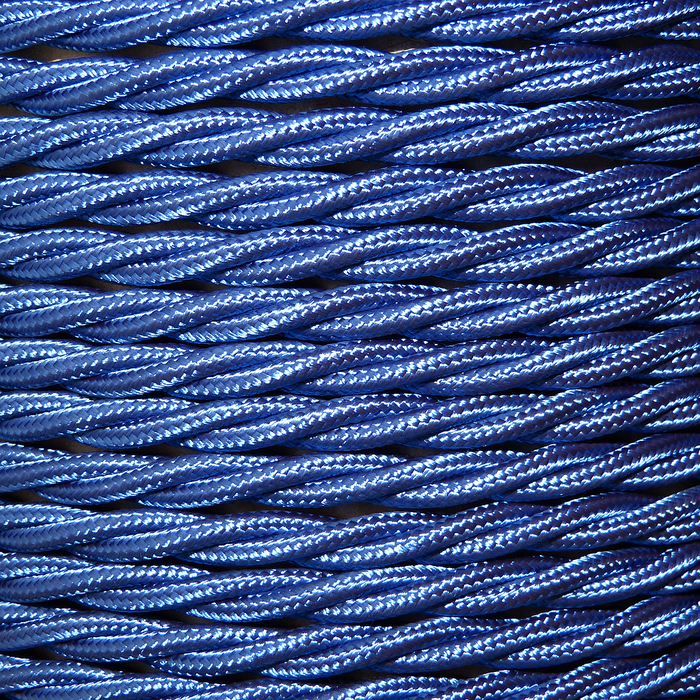 01006 Triple Twisted Braided Flex 3 core 0.75mm Cobalt Blue, mtr - Lampfix - Sparks Warehouse
