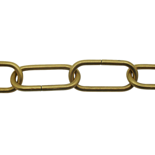 05439 - Ceiling Chain Large Flat Side Solid Brass 47x21mm, mtr (Safe Load 10kg) - Lampfix - Sparks Warehouse