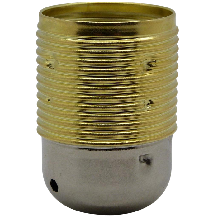 06135 Lampholder 10mm ES Brassed & Nickel Threaded Skirt - Lampfix - Sparks Warehouse