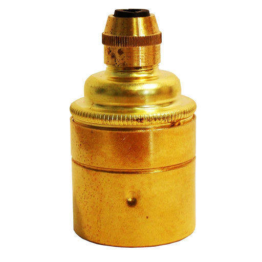 Lampfix 05097 Continental Lampholder ES Brass Smooth Skirt with Cordgrip Lampholder LampFix - Sparks Warehouse