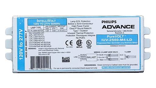 PureVOLT IUV-2S60-M4-LD Multi Voltage/Wattage Germicidal Philips germicidal ballast PHILIPS - Easy Control Gear
