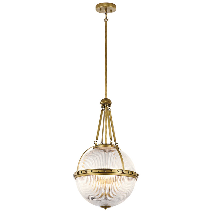 Elstead - KL/ASTER/P NBR Aster 3 Light Pendant - Natural Brass - Elstead - Sparks Warehouse