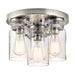 Elstead - KL/BRINLEY/F NI Brinley 3 Light Flush Mount - Brushed Nickel - Elstead - Sparks Warehouse