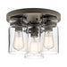 Elstead - KL/BRINLEY/F OZ Brinley 3 Light Flush Mount - Olde Bronze - Elstead - Sparks Warehouse