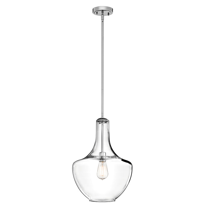 Elstead - KL/EVERLY/P/M CH Everly 1 Light Medium Pendant - Chrome - Elstead - Sparks Warehouse