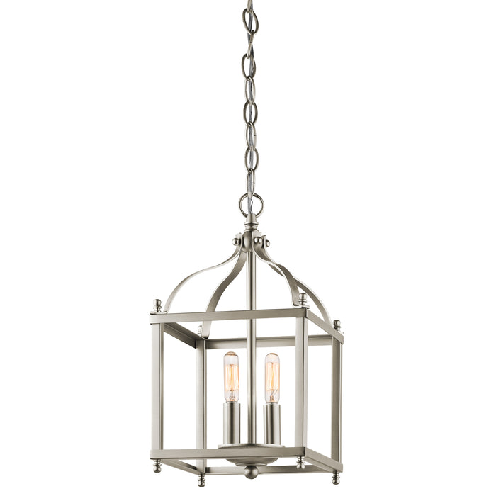 Elstead - KL/LARKIN/P/S NI Larkin 2 Light Small Pendant - Brushed Nickel - Elstead - Sparks Warehouse