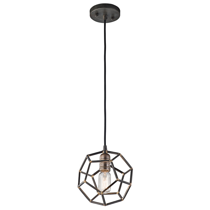 Elstead - KL/ROCKLYN/MP RS Rocklyn 1 Light Mini Pendant Raw Steel - Elstead - Sparks Warehouse