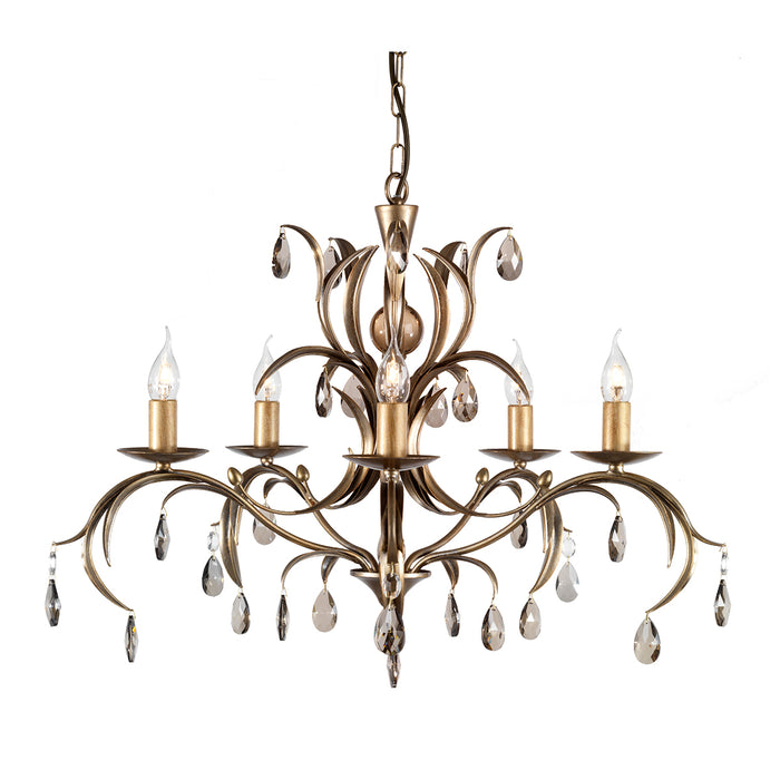 Elstead - LL5 ANT BRZ Lily 5 Light Chandelier - Elstead - Sparks Warehouse