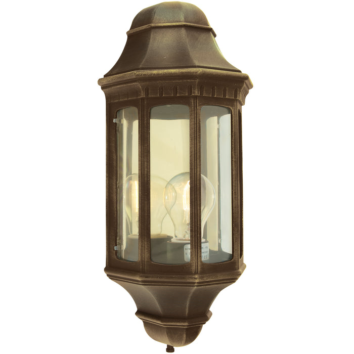 Elstead - M8 BLK/GOLD M8 1 Light Wall Lantern - Black/Gold - Elstead - Sparks Warehouse
