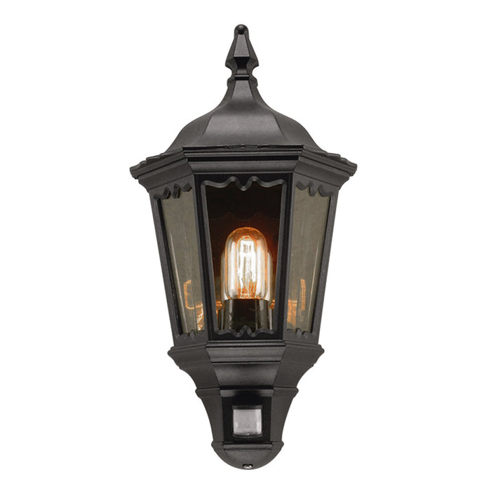 Elstead - MD7 PIR BLACK Medstead 1 Light Half Lantern With Pir Sensor - Elstead - Sparks Warehouse