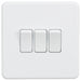 Knightsbridge SF4000MW Screwless 10A 3G 2 Way Switch - Matt White Knightsbridge Screwless Flat Plate Matt White Knightsbridge - Sparks Warehouse