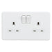Knightsbridge SFR9000MW Screwless 13A 2G DP switched socket - Matt white Knightsbridge Screwless Flat Plate Matt White Knightsbridge - Sparks Warehouse