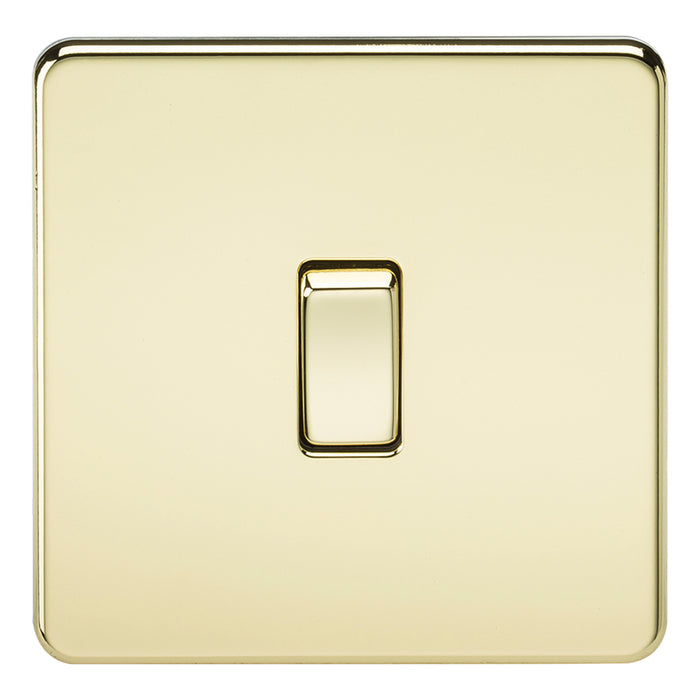 Knightsbridge SF2000PB Screwless 10A 1G 2 WAY Switch - Polished Brass KB Knightsbridge - Sparks Warehouse