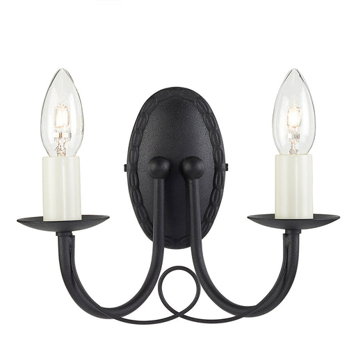 Elstead - MN2 BLACK Minster 2 Light Wall Light - Black - Elstead - Sparks Warehouse