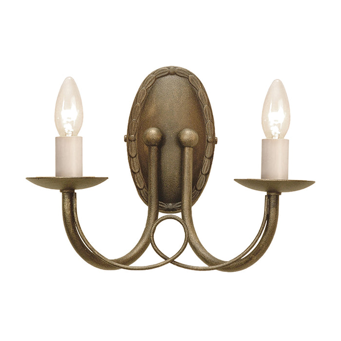 Elstead - MN2 BLK/GOLD Minster 2 Light Wall Light - Black/Gold - Elstead - Sparks Warehouse