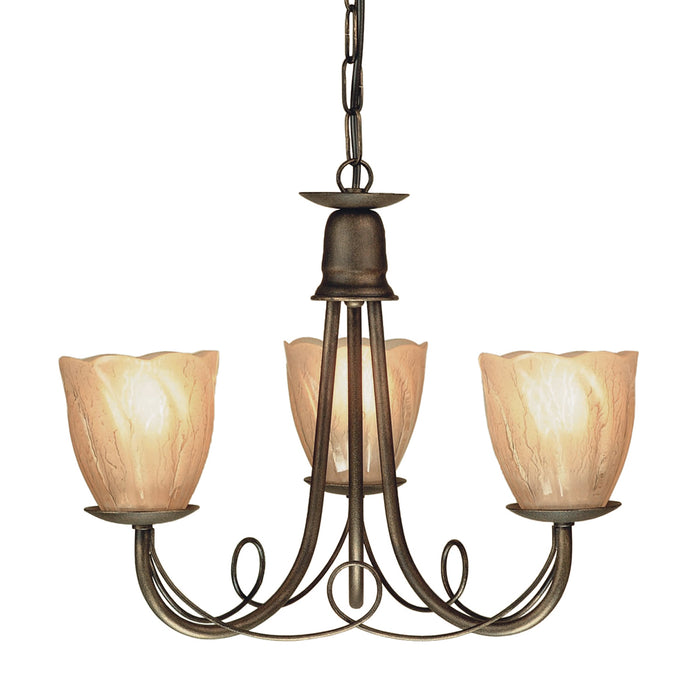 Elstead - MN3 BLK/GOLD Minster 3 Light Chandelier - Black/Gold - Elstead - Sparks Warehouse