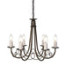 Elstead - MN6 BLK/GOLD Minster 6 Light Chandelier - Black/Gold - Elstead - Sparks Warehouse