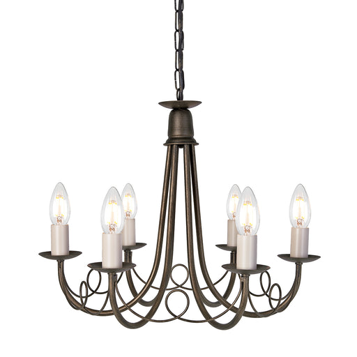 Elstead - MN6 IV/GOLD Minster 6 Light Chandelier - Ivory Gold - Elstead - Sparks Warehouse