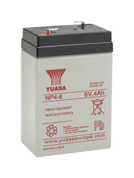 YUASA NP4-6 - BATTERY, LEAD-ACID 6V 4AH Batteries YUASA - Sparks Warehouse