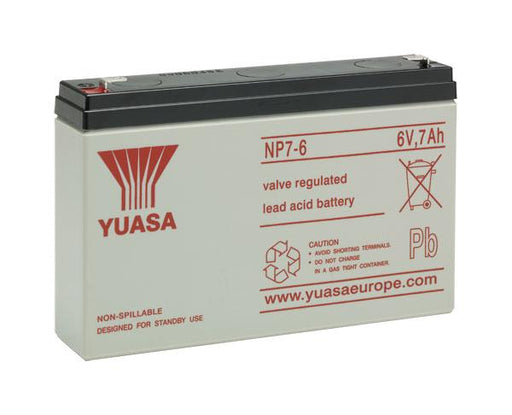 YUASA NP7-6 - BATTERY, LEAD-ACID 6V 7AH Batteries YUASA - Sparks Warehouse