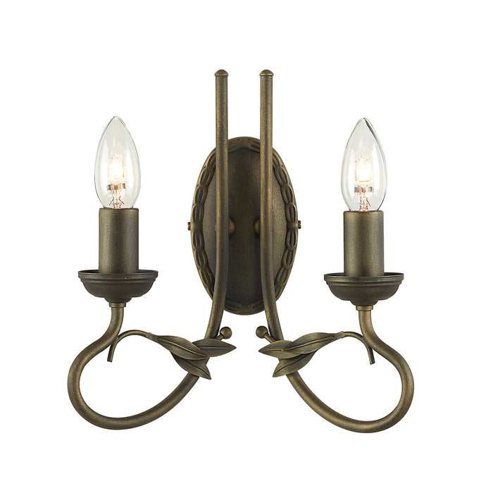 Elstead - OV2 BLK/GOLD Olivia 2 Light Wall Light - Black/Gold - Elstead - Sparks Warehouse