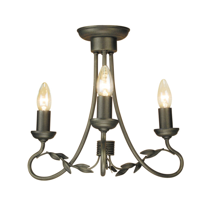 Elstead - OV3 BLK/GOLD Olivia 3 Light Chandelier - Black/Gold - Elstead - Sparks Warehouse