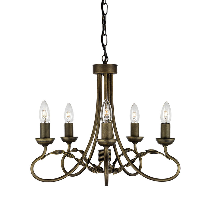 Elstead - OV5 BLK/GOLD Olivia 5 Light Chandelier - Black/Gold - Elstead - Sparks Warehouse