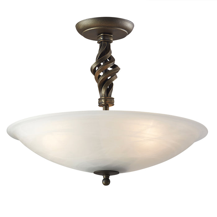 Elstead - PB/SF/A BLK/GOLD Pembroke 3 Light Semi-Flush - Black/Gold - Elstead - Sparks Warehouse