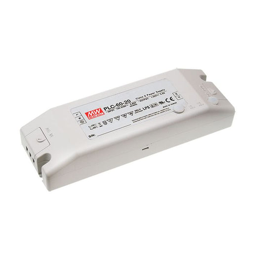 PLC-60-20 - Mean Well LED Driver PLC-60-20  60W 20V LED Driver Meanwell - Easy Control Gear