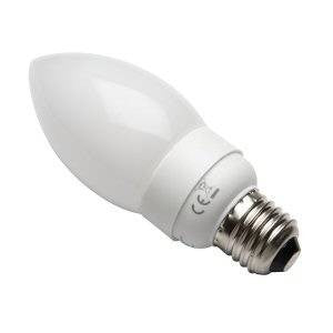 Low Energy Candle 9W ES / E27 - Warm White Compact Fluorescent Lamps Casell - Sparks Warehouse