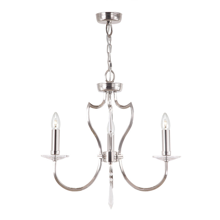 Elstead - PM3 PN Pimlico 3 Light Chandelier - Polished Nickel - Elstead - Sparks Warehouse