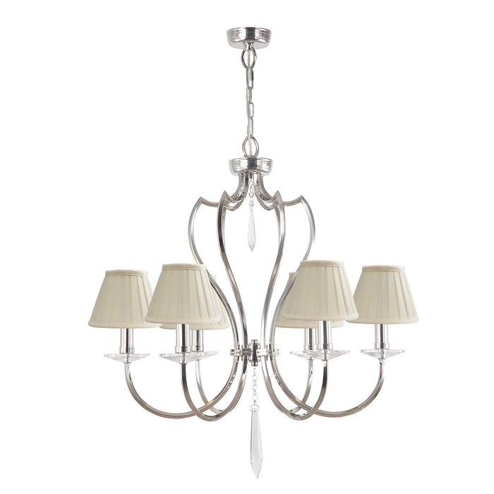 Elstead - PM6 PN Pimlico 6 Light Chandelier - Polished Nickel - Elstead - Sparks Warehouse