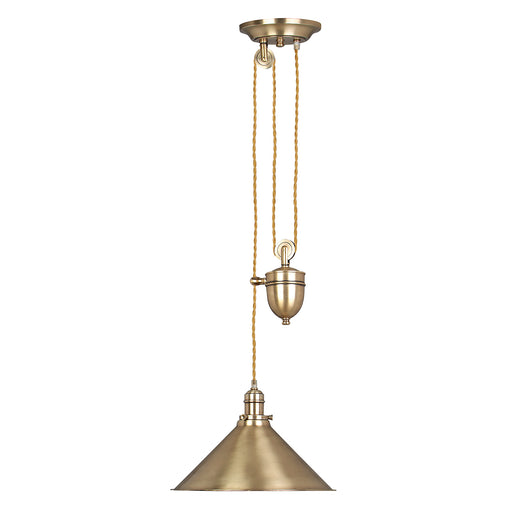 Elstead - PV/P AGB Provence 1 Light Rise and Fall Pendant - Aged Brass - Elstead - Sparks Warehouse