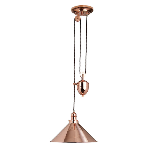 Elstead - PV/P CPR Provence 1 Light Rise and Fall Pendant - Polished Copper - Elstead - Sparks Warehouse